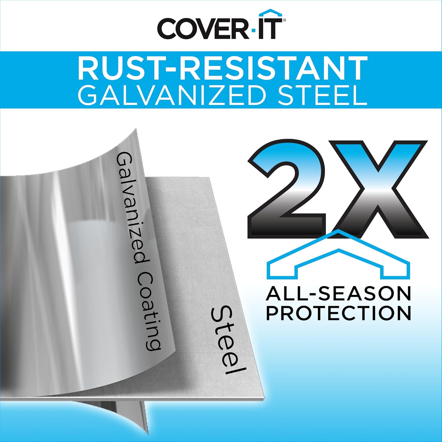 Cover It 6' x 4' Galvanized Steel Outdoor Storage Shed with Pent Roof and Lockable Sliding Doors, Weather-Resistant Steel Storage Shed for Backyards, Gray