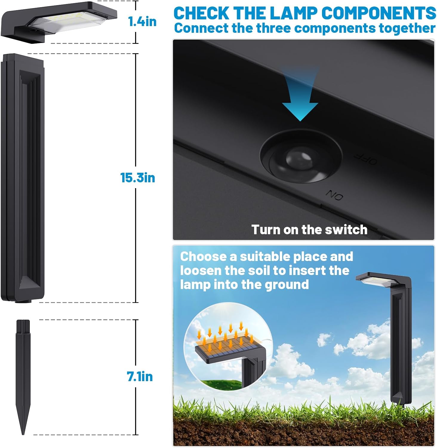 Sunvivo Solar Pathway Lights,2 Modes(Cold White/Warm White),Bright Solar Path Lights Outdoor Waterproof,Perfect Guide Light or Deco for Sideway,Driveway,Walkway,Backyard,Garden,Lawn,Event(4Pack)