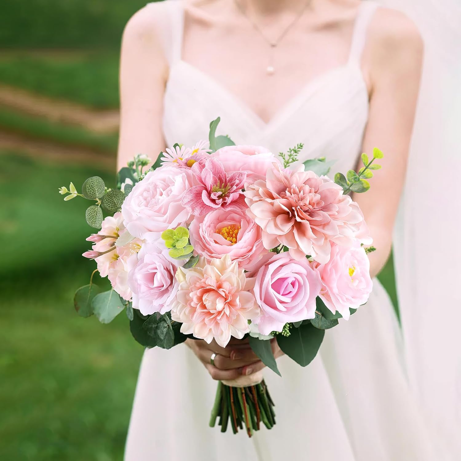 AGIRL Rose Artificial Flowers Combo Fake Flowers Rose Silk Flowers with Stems for DIY Wedding Bouquets Centerpieces Arrangements Table Decor Bridal Baby Shower Party Home Fall Decor(Nude Pink)