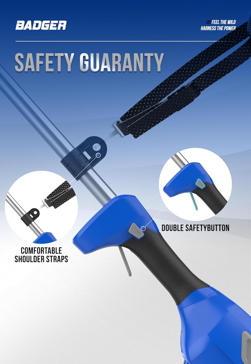 WILD BADGER POWER Pole Saw Cordless 40V 8'' Electric 2.0Ah with Detachable Pole, 2Ah Battery and Charger included