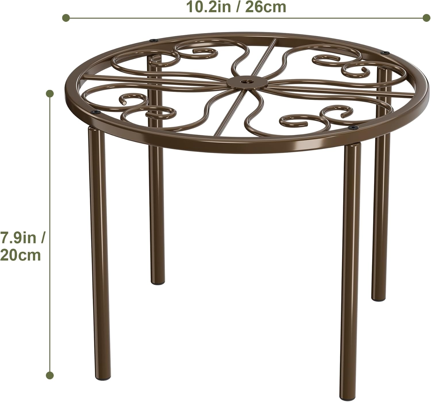 10.24" Plant Stand Flower Stand - Bronze Plant Holder for Garden Home, Anti-rust Plant Rack for Multiple Plant Indoor or Outdoor.