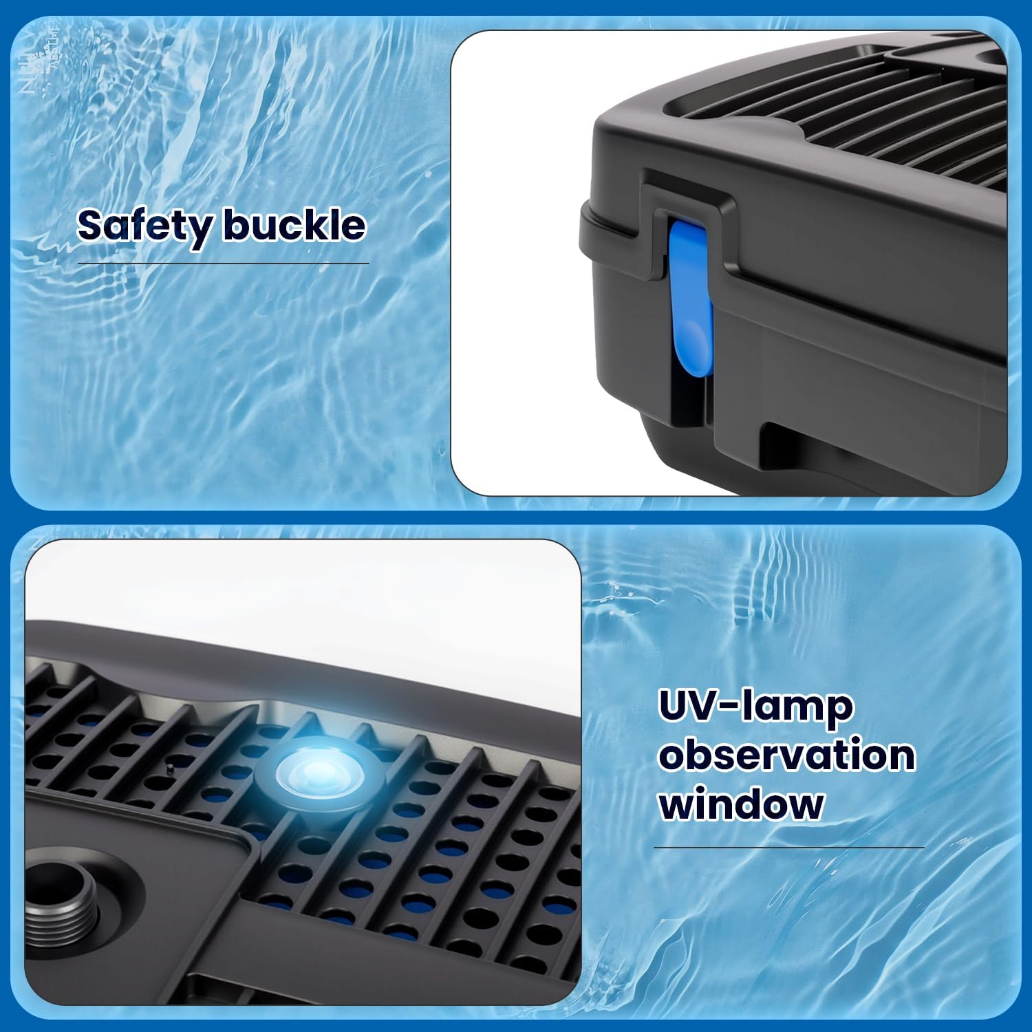 Anbull Pond Filter for Outdoor Ponds, 110V/57W 790GPH Submersible Water Fountain Pump, All-in-One Pond Filter System with 13W UV-C Lamp for Clearing Pond Garden Fish Tank Aquarium