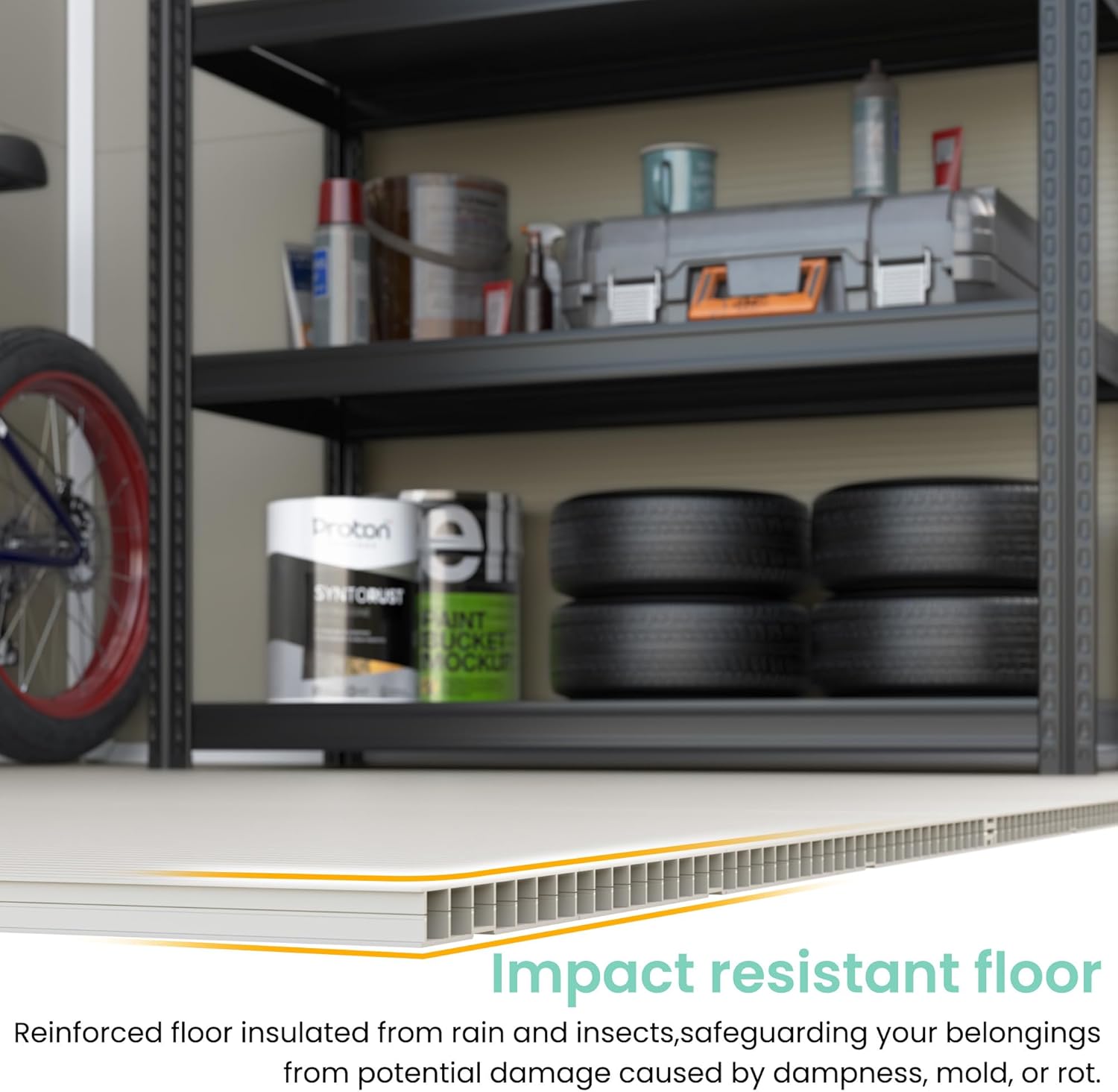 UDPATIO Outdoor Storage Shed 7.5x10.7 FT, Plastic Garden Shed for Bike, Garbage Can, Tool, Outside Sheds & Outdoor Resin Shed with Lockable Door for Backyard, Patio, Lawn, Standstone