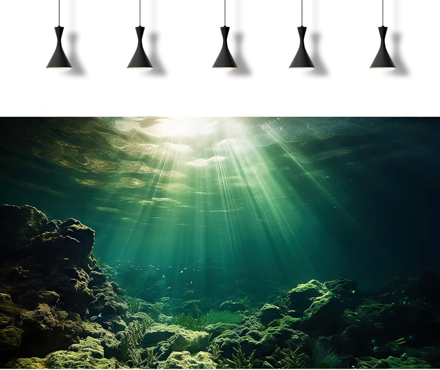 Under The Sea Aquarium Background Underwater Fish Tank Background Ocean Floor Rock Cave Sunray Terrarium Backgrounds Tropical Fish Ocean World Aquarium Reptile Tank Backgrounds 30x18in