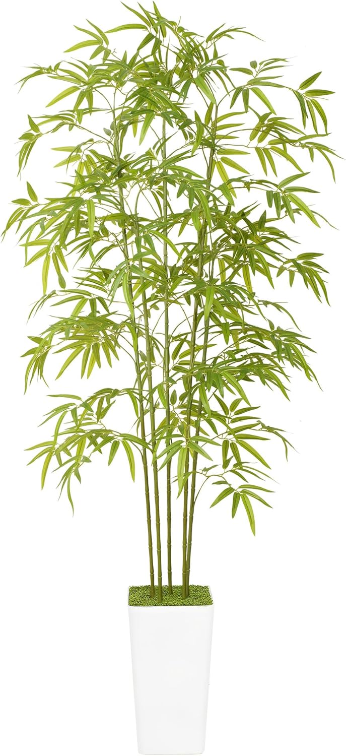 Artificial Bamboo Tree 6FT Tall Fake Plants for Home Office Living Room Decor Indoor (Write)