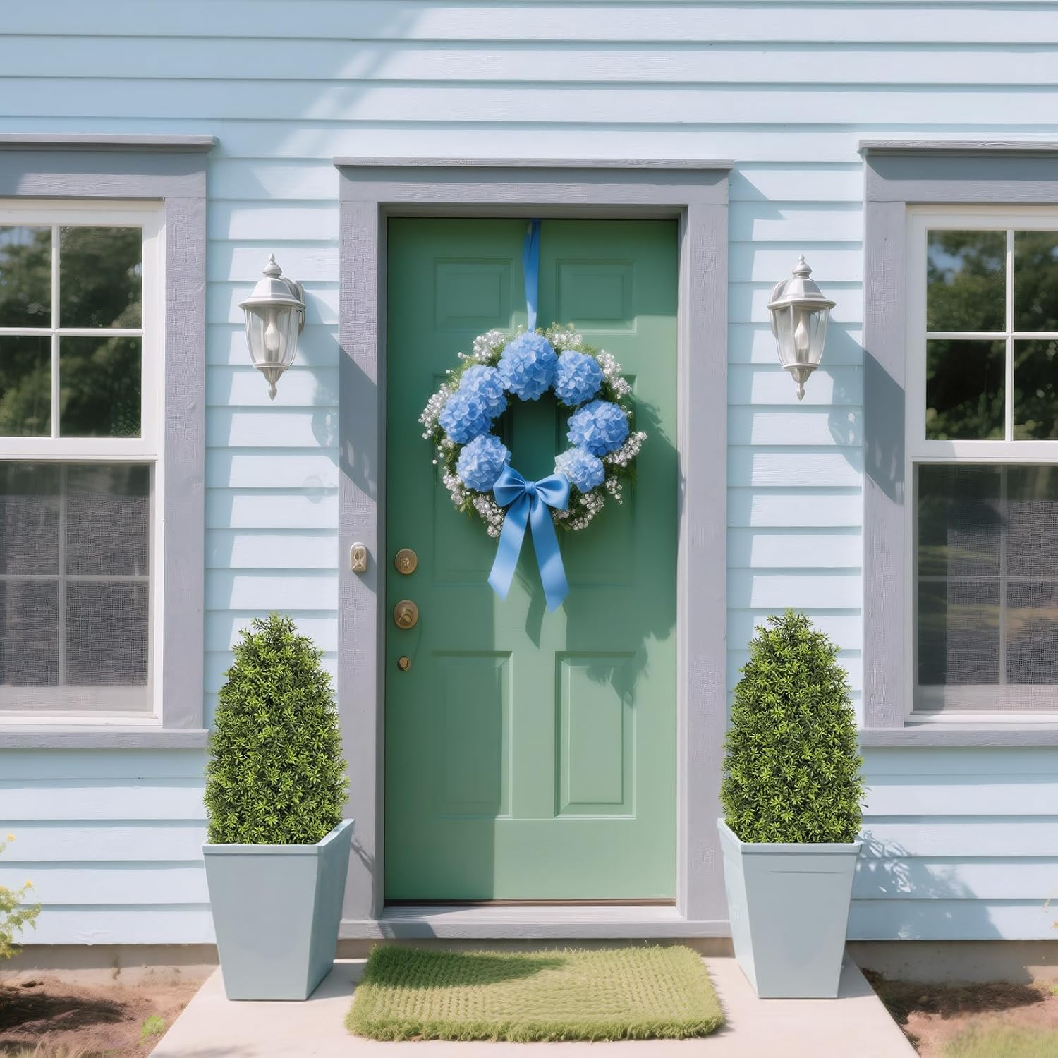 3ft Artificial Boxwood Topiary Trees (Set of 2) - UV Resistant Faux Plants for Outdoor/Indoor, Realistic 36in Fake Bushes and Shrubs for Front Porch, Planter, Patio - Low Maintenance & Evergreen