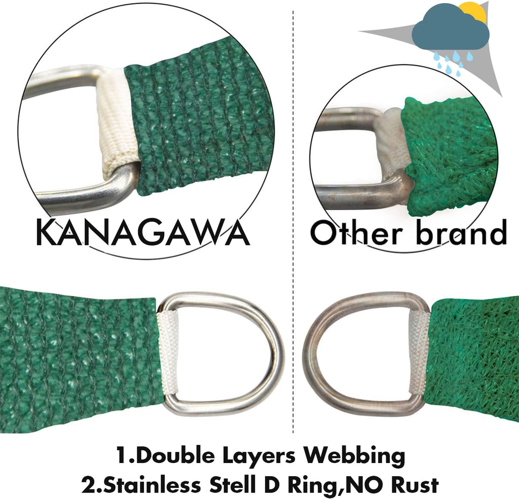 KANAGAWA 12'X14' Dark Green Custom Size Sun Shade Sail Rectangle UV Block Canopy Cover for Patio Backyard Lawn Garden Outdoor (Customized Available)