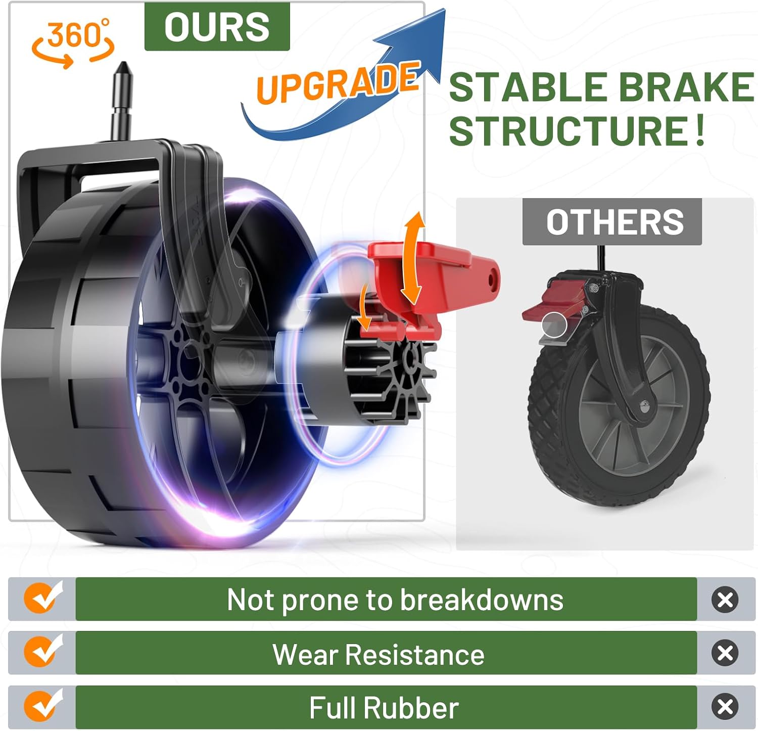 TIMBER RIDGE 400L Large Capacity Folding Double Decker Wagon with Brakes, 54" Extra Long Extender Wagon Cart, 660lbs Heavy Duty Collapsible Cart, All-Terrain Big Wheels for Camping, Sports, Shopping