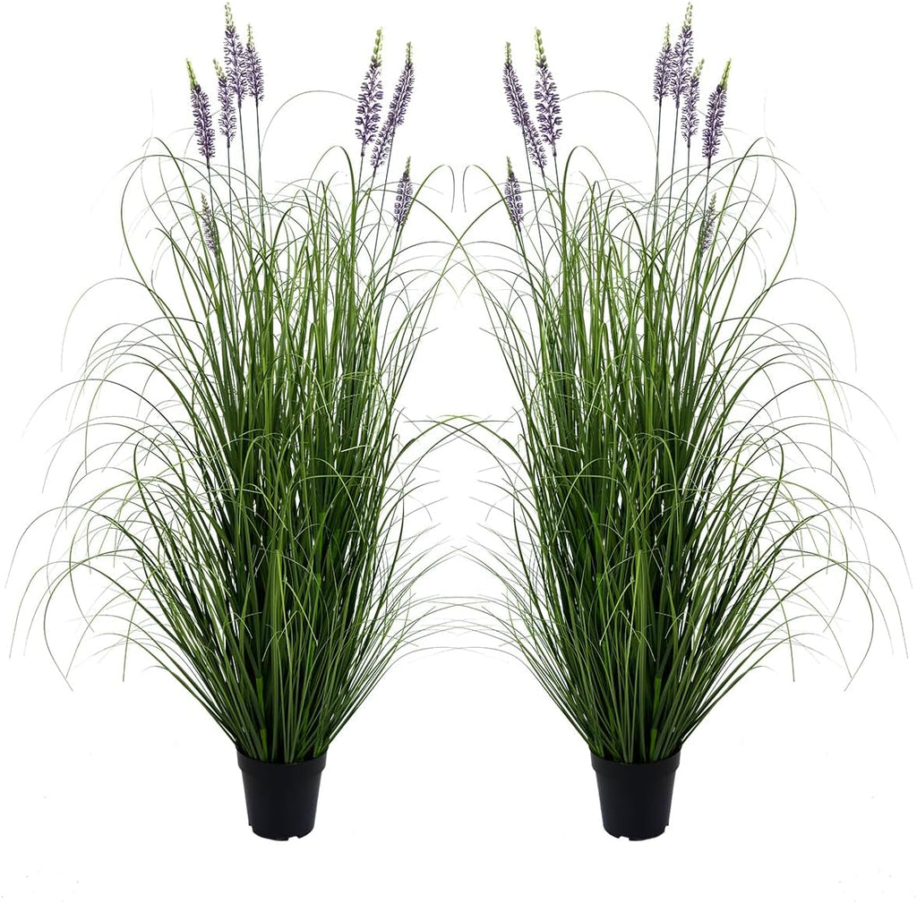 Artificial Plant 5ft(2pack) Tall Artificial Lavender Plant,Faux Plants Indoor Home Decorative Artificial Plants & Flowers in Pot Fake Plant, House Plant Indoor