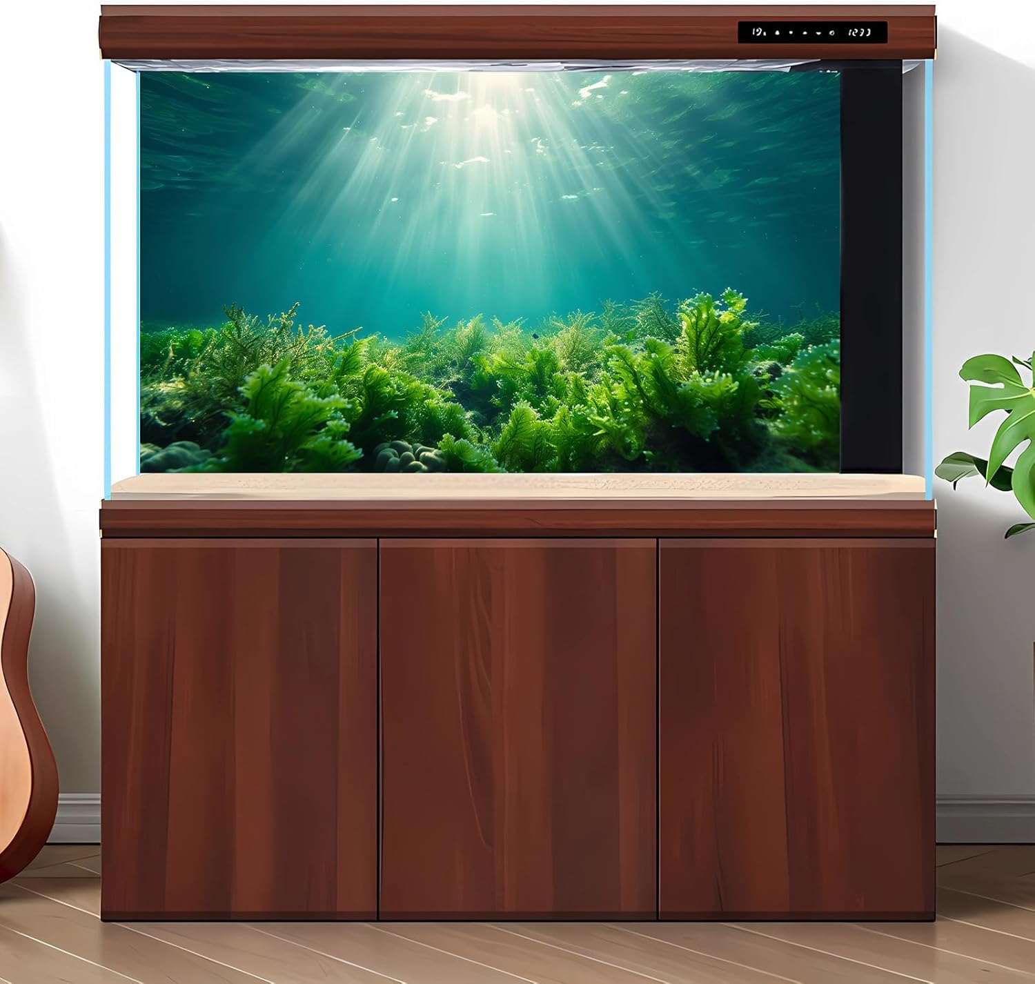 Deep Ocean Fish Tank Background Under The Sea Aquatic Plants Aquarium Background Underwater Corals Sunray Terrarium Backgrounds Tropical Fish Ocean World Aquarium Backgrounds Decorations 30x12in