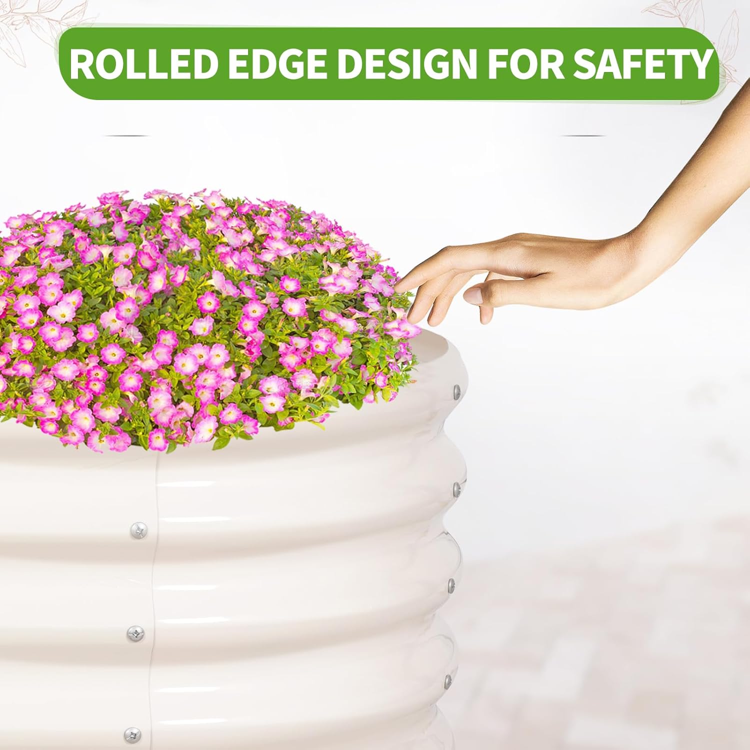 Galvanized Raised Garden Bed Outdoor- 2 Pcs Raised Beds for Gardening| Metal Planter Box, Steel Raised Garden Bed Kit with Gloves for Vegetables, Flower, Herbs (6x2x1.4FT, White)