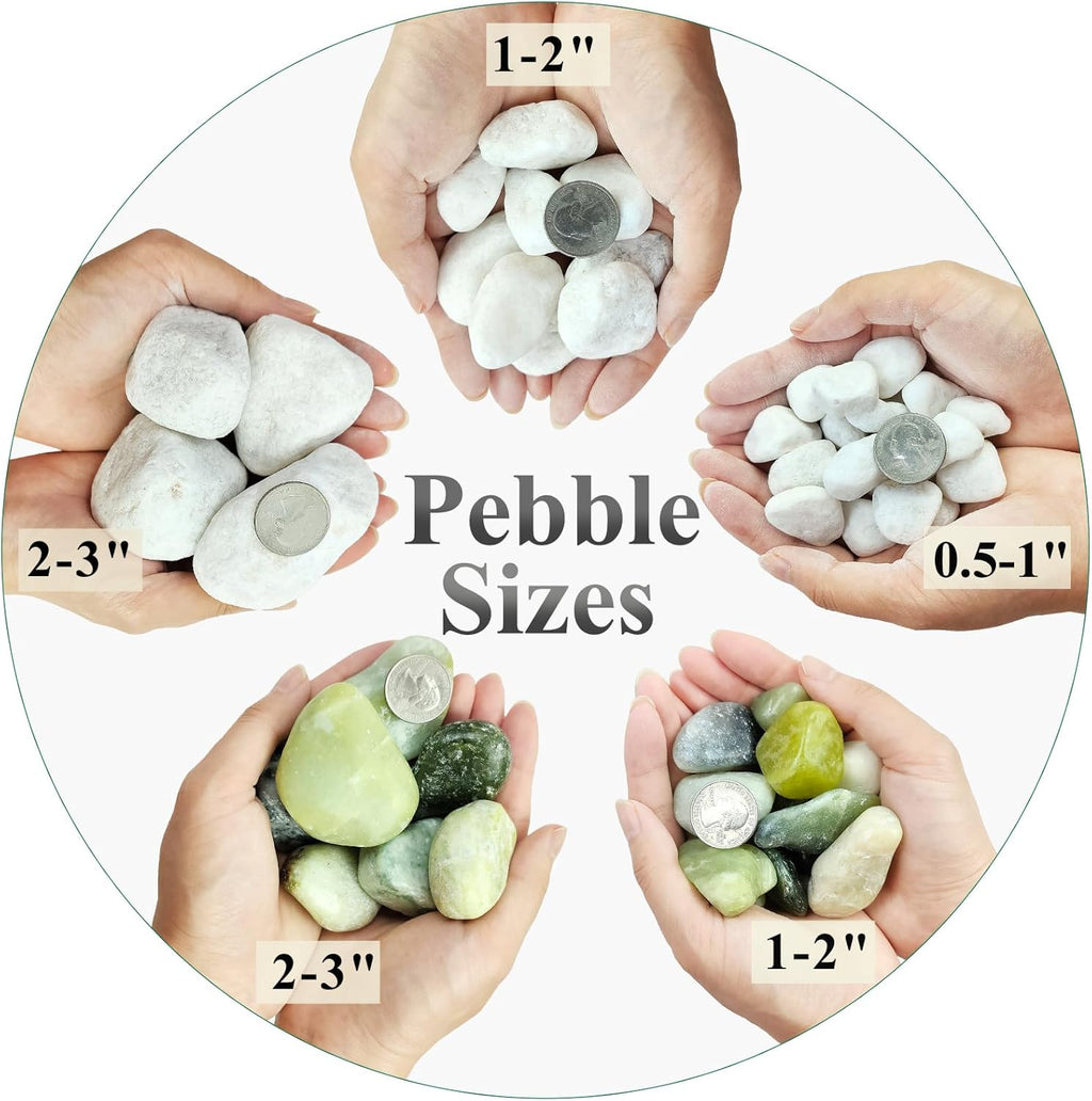 40 lbs White Rocks for Landscaping, 1-2 Inch White Gravel. Decorative Pebbles Stones for Plants, Vases, Craft and Garden