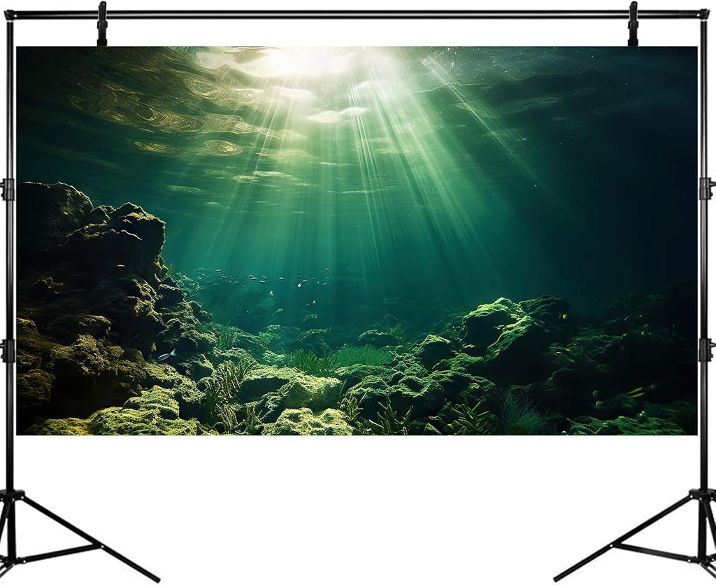 Under The Sea Aquarium Background Underwater Fish Tank Background Ocean Floor Rock Cave Sunray Terrarium Backgrounds Tropical Fish Ocean World Aquarium Reptile Tank Backgrounds 72x18in
