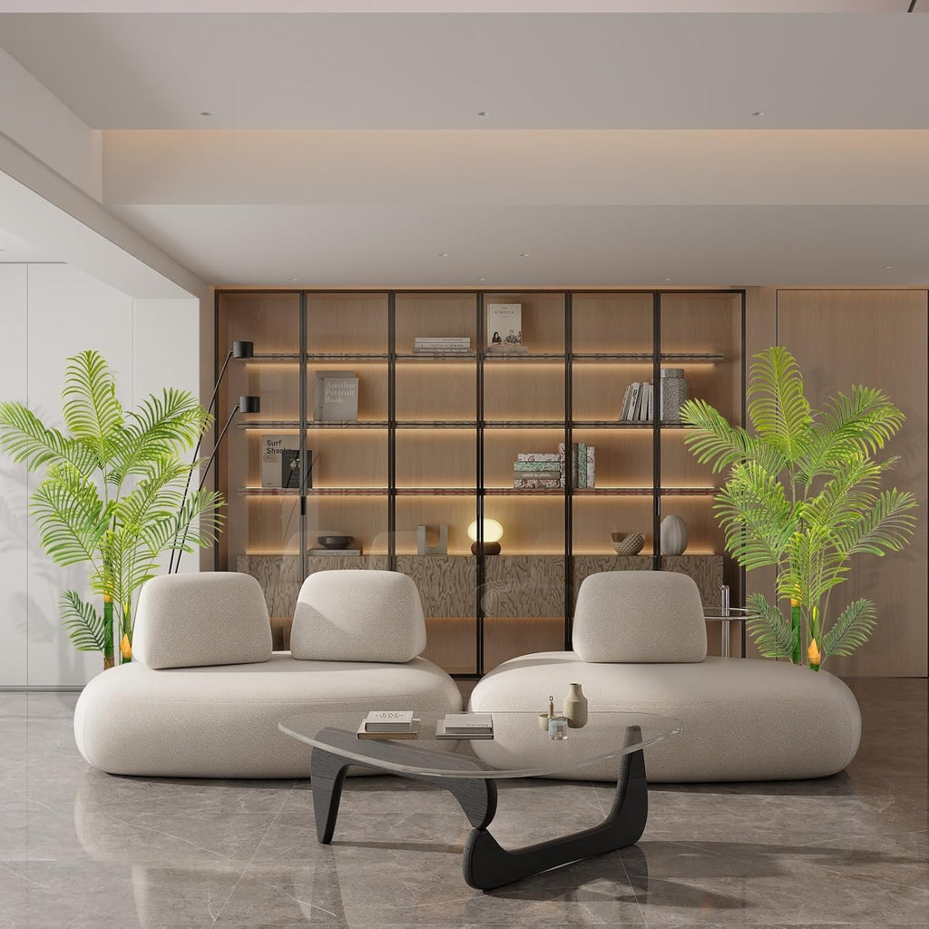 Artificial Fake Palm Tree 6FT 2Pack with White Planter & Free Moss, UV Resistant Artificial Palm Tree for Outdoors, Fake Plants for Poolside Home Room Decor, Faux Plants Outdoor Decor