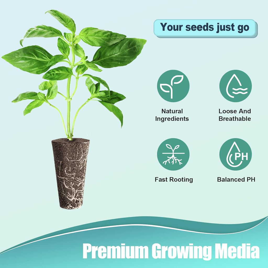 100pcs Square Pods for Hydroponics Growing System, 50pcs Square Grow Sponges with 50pcs Pods Labels, Supplies Replacement, Compatible with IDOO, QYO, LYKO