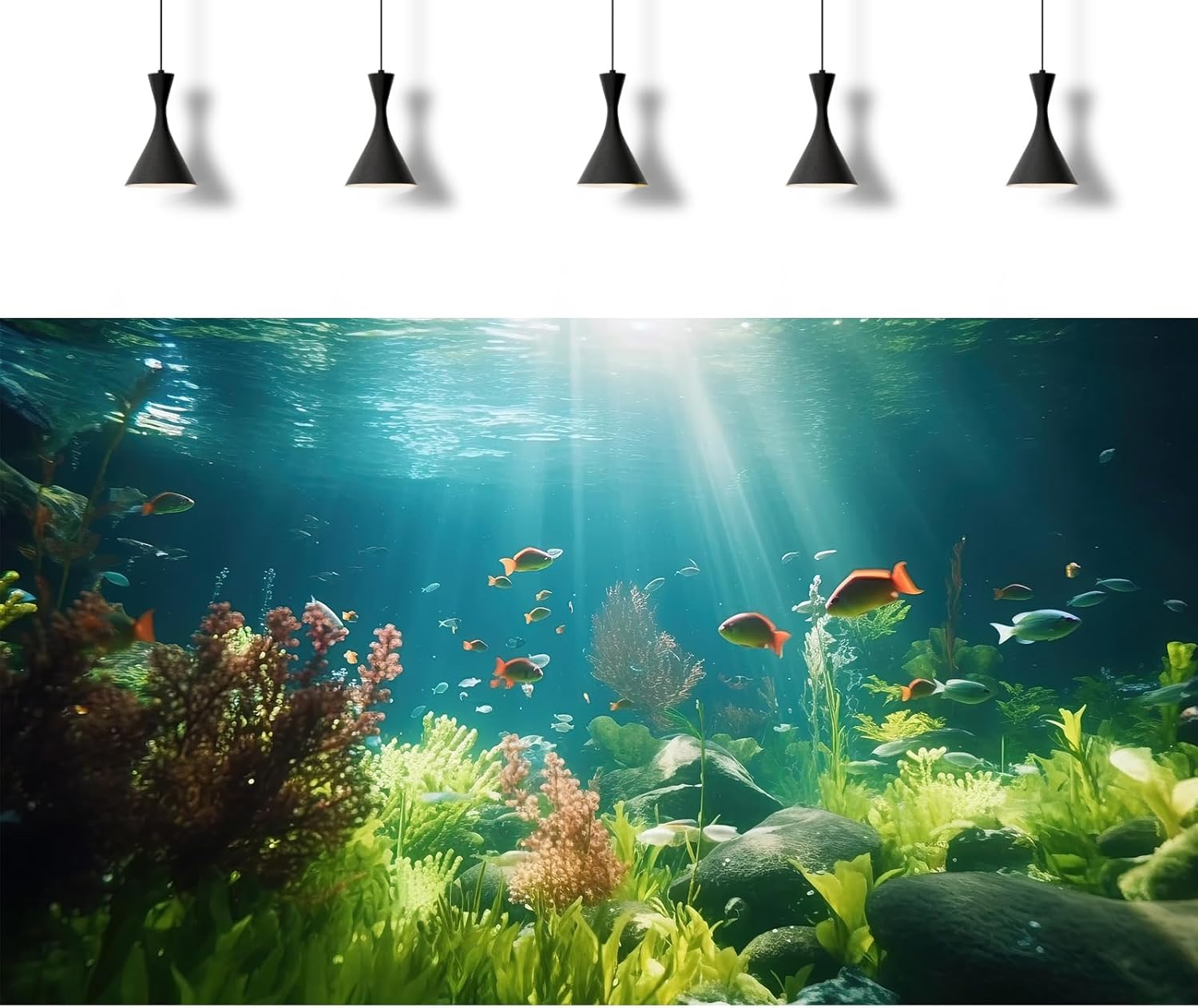 Fish Tank Background Underwater Aquarium Background Under The Sea Aquatic Plants Fish Tank Backgrounds Ocean Floor Rock Terrarium Wallpaper Tropical Fish Aquarium Reptile Tank Backgrounds 72x18in