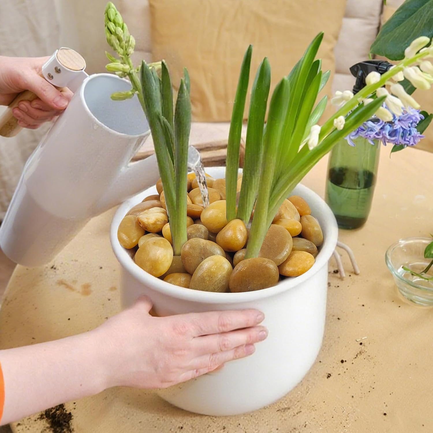 40 lbs Yellow River Rocks for Landscaping, 2-3 Inch Polished Pebbles for Indoor Plants, Decorative Rocks Stones for Vases, Aquariums, Fountains, Pathways, Backyard and Garden