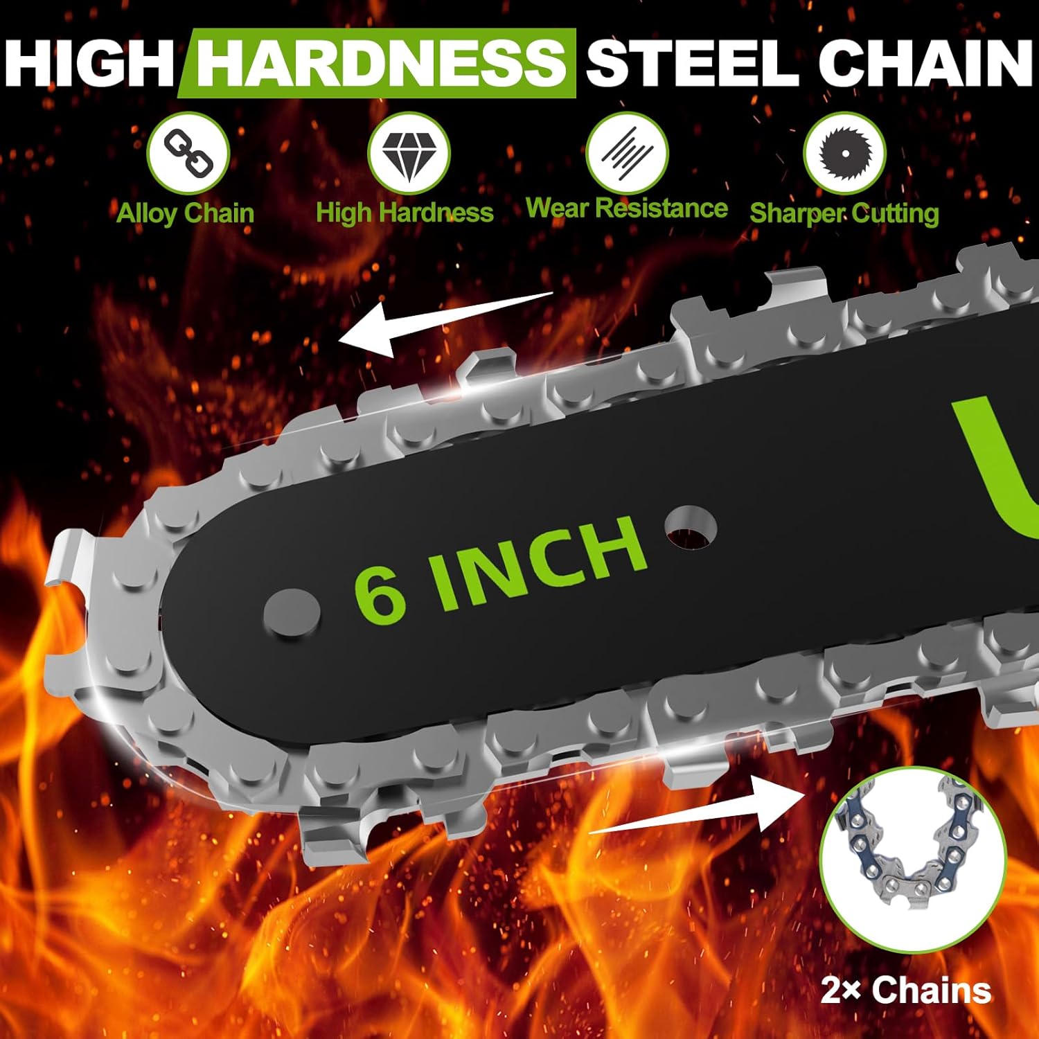 Mini Chainsaw 6 Inch Cordless Hand-Held Electric Chain Saw,Small Chainsaw 2×3.0Ah Battery Powered Safety Lock for Tree Trimming, Branches, Wood Cutting