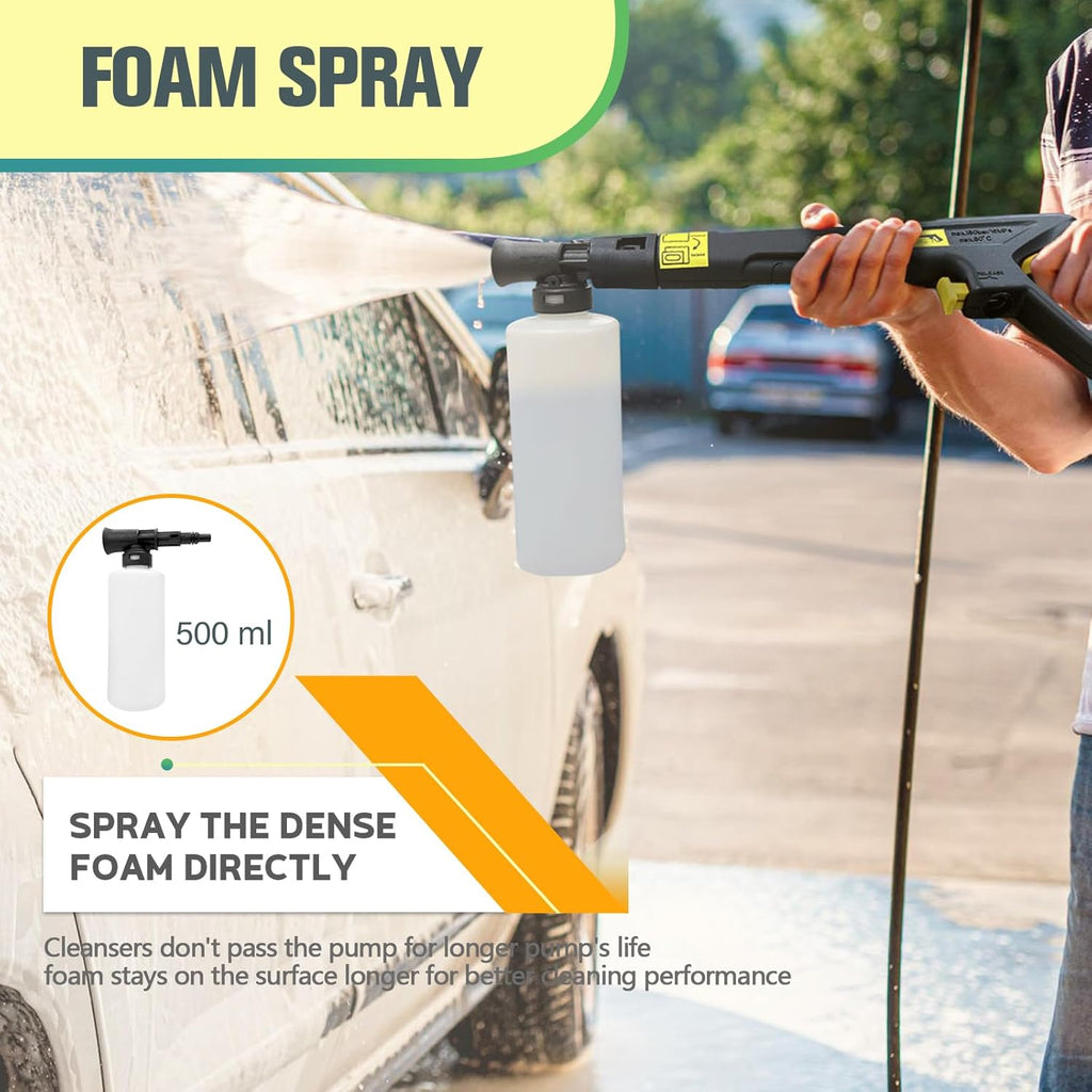 Pressure Washer with 25 FT Hose, 16.4 FT Power Cord, Soap Tank Car Wash Machine Green