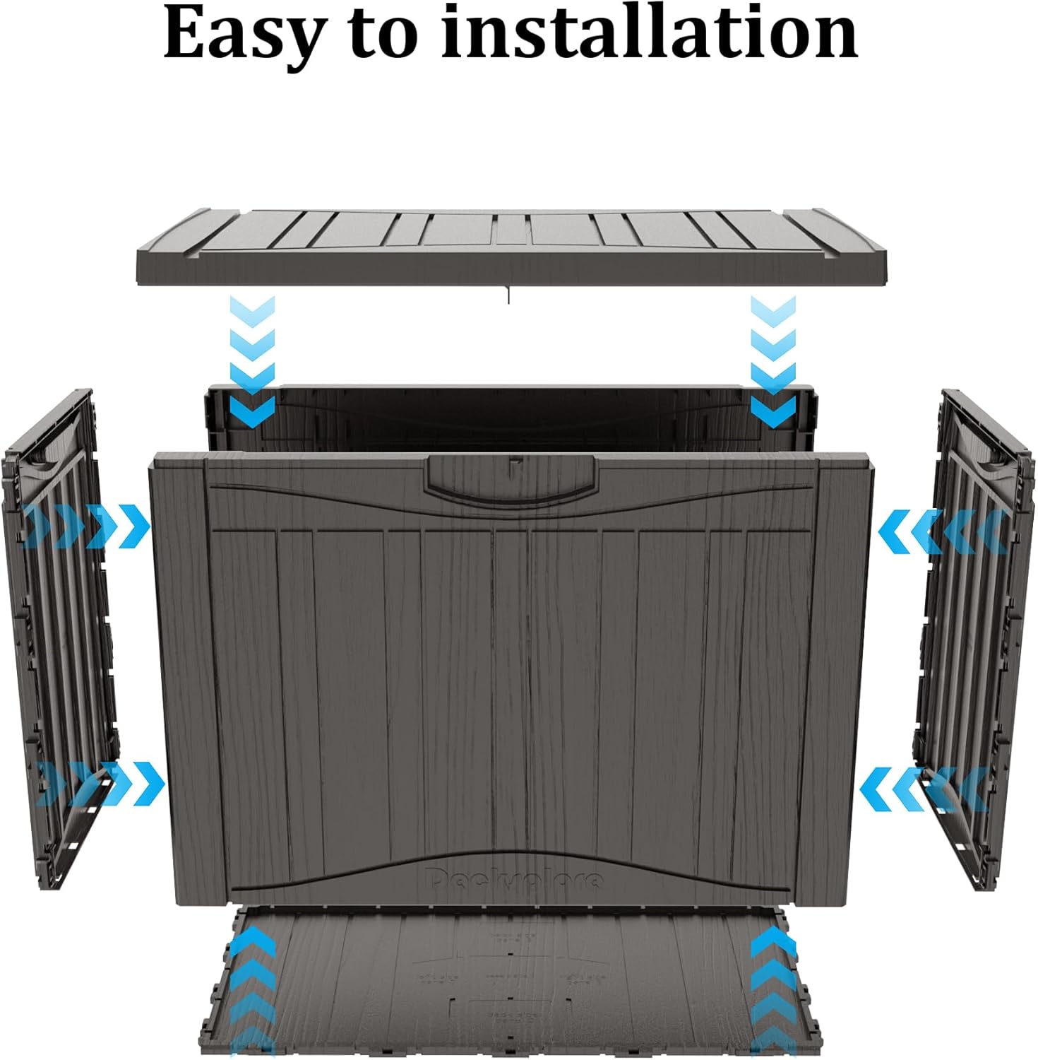 50 Gallon Waterproof Large Resin Deck Box Indoor/Outdoor Lockable Storage Container and Seating for Garden, Pool, and Patio (50 Gallon, Grey)