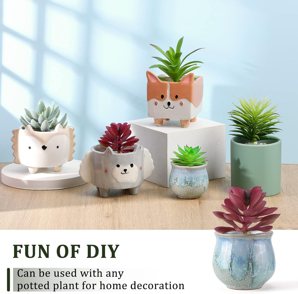 Therwen 32 Pcs Summer Artificial Succulents Plants Fake Realistic Faux Succulents Fake Plant Artificial Plant Home Decor for Outdoor Indoor Garden Office Summer Decorations