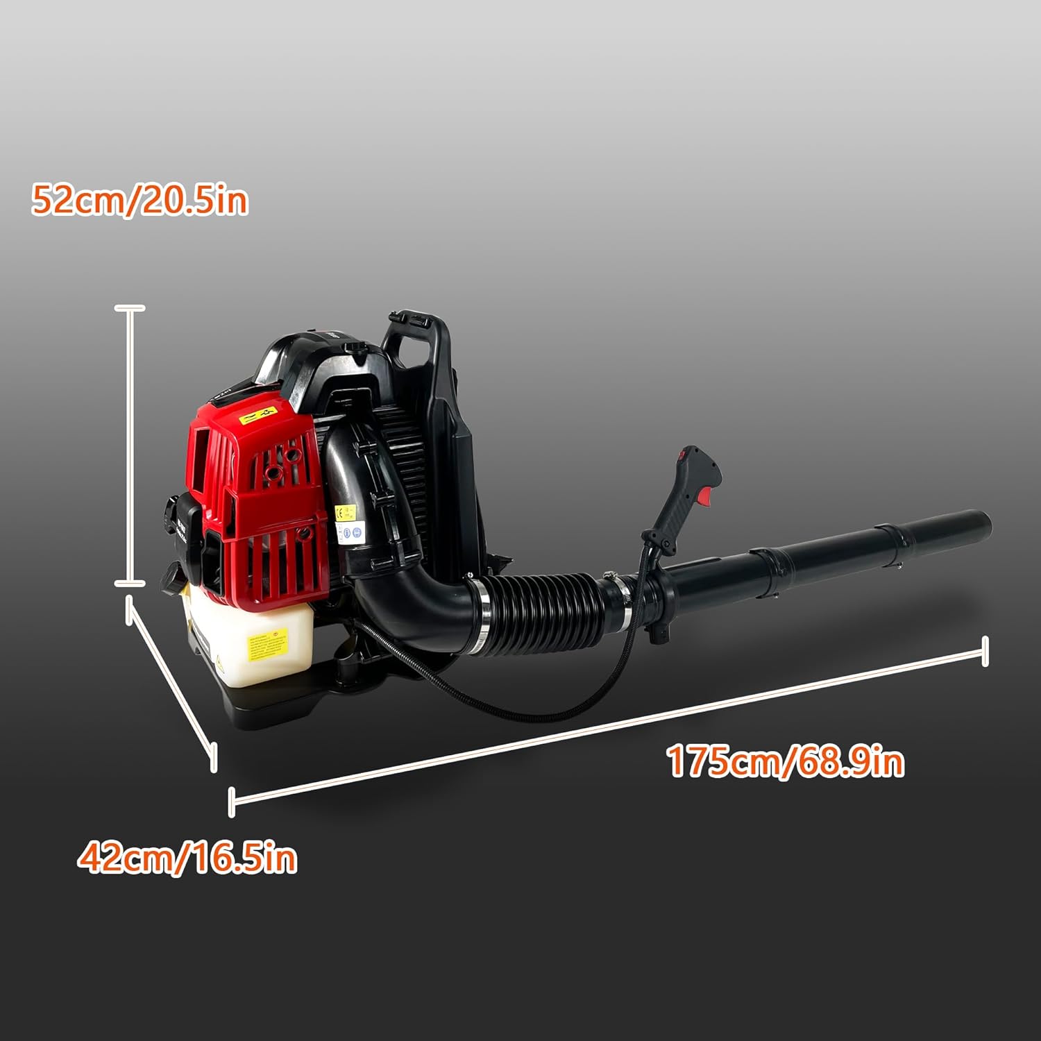 Backpack Gas Leaf Blower,76CC,660CFM,200MPH,4 Stroke Air Cooling Gas Backpack Grass Blower,Snow Blower EPA Compliant