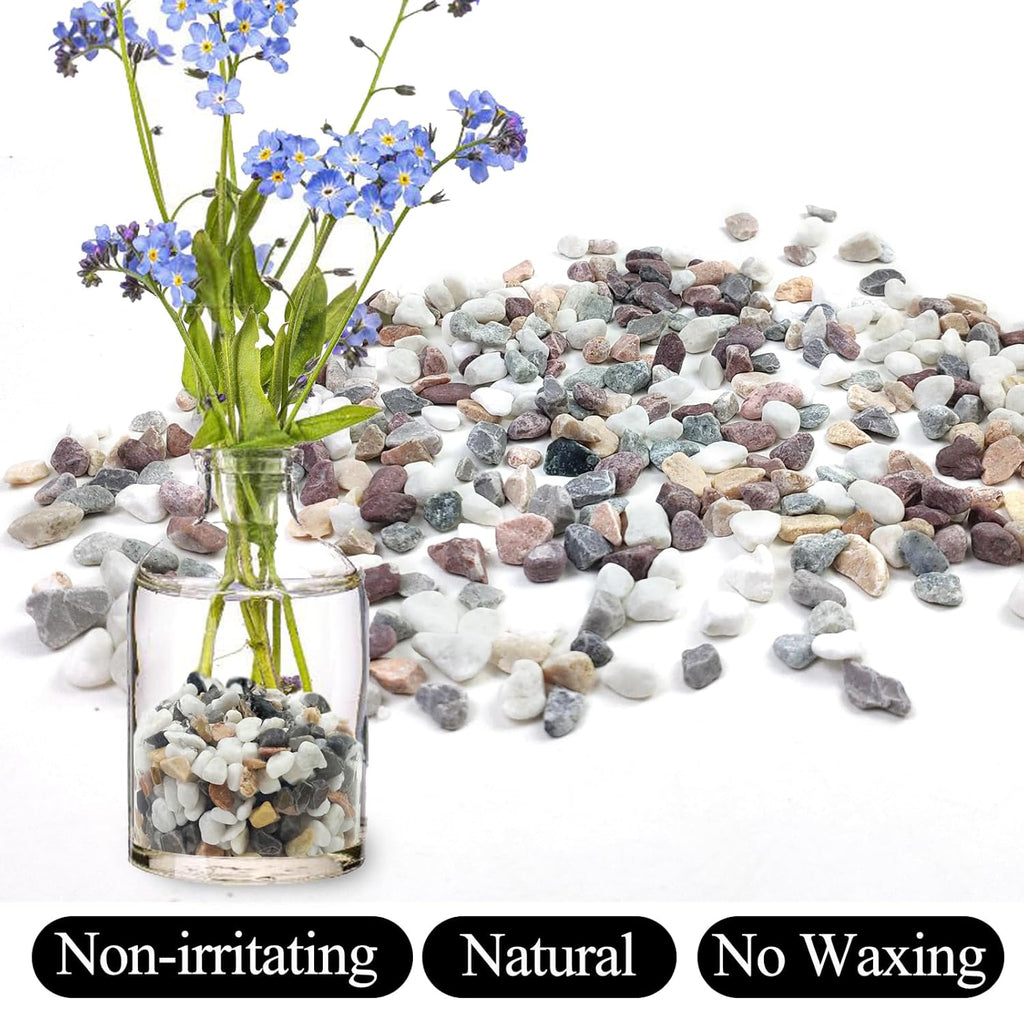 5lbs Mixed Color Pebbles for Plants, 3/8inch Small Rocks for Succulent Cactus Planters, Natural Polished Pebbles, River Rocks for Plants, Vases, Garden