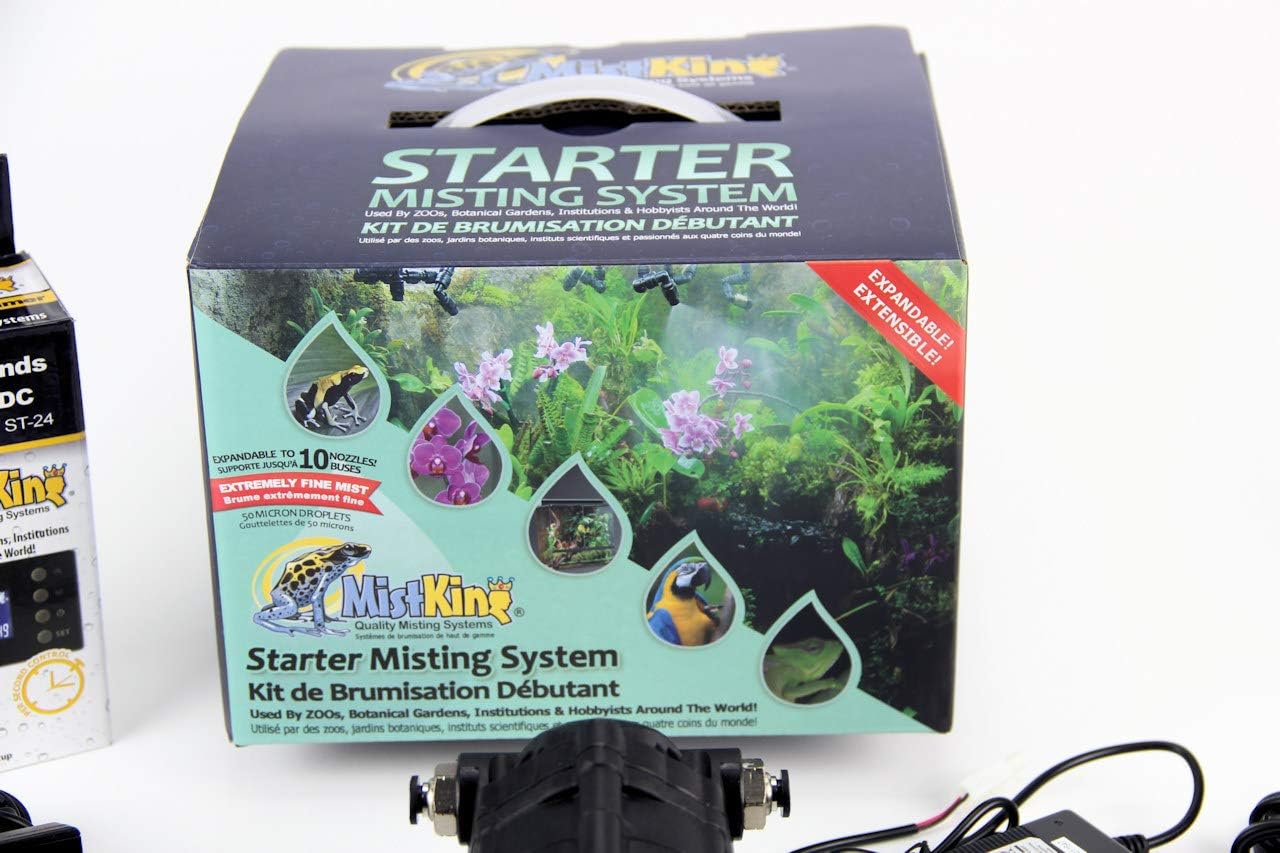 MistKing – Starter Misting System, 5th Gen | Used by Zoos, Botanical Gardens, Institutions & Hobbyists | Expandable to 10 Nozzles | Extremely Fine Mist | 50 Micron Droplets | MKSMS5-125-50