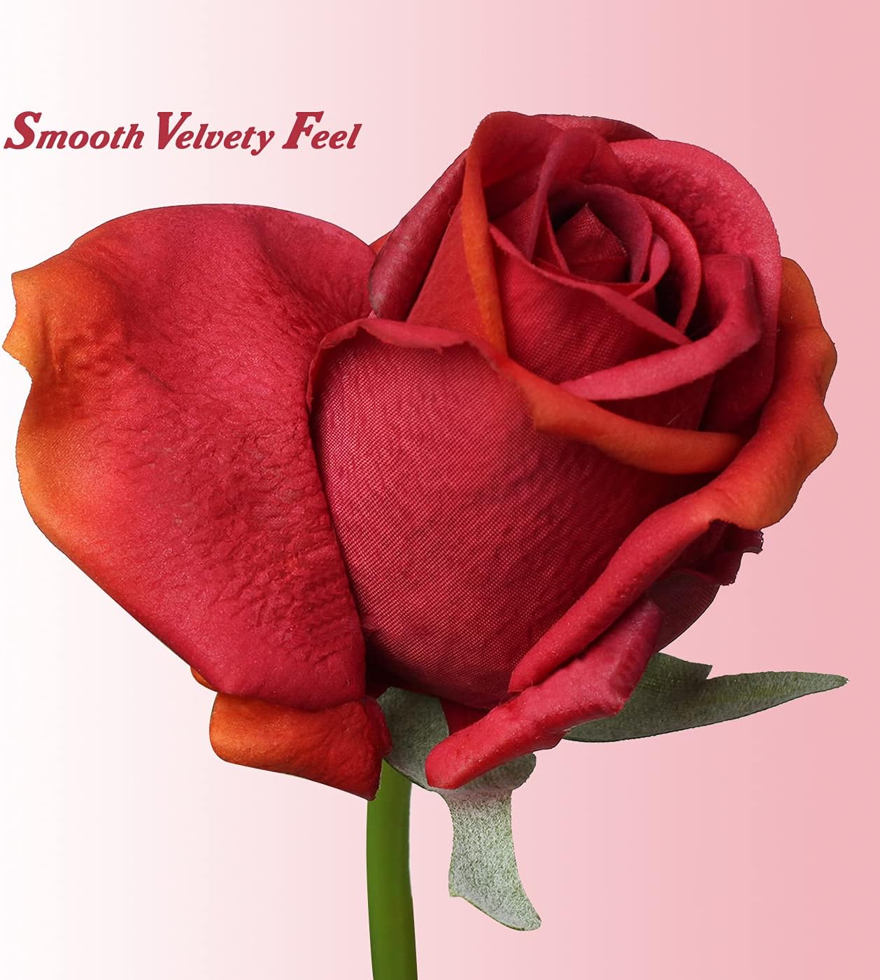 Artificial Realistic Roses Red Flowers 24" Real Touch Silk Roses Bouquet Long Stems Rose for Flower Arrangement Fake Roses Decor for Home Party Wedding Table Centerpieces Roses Realistic - 5 Pcs