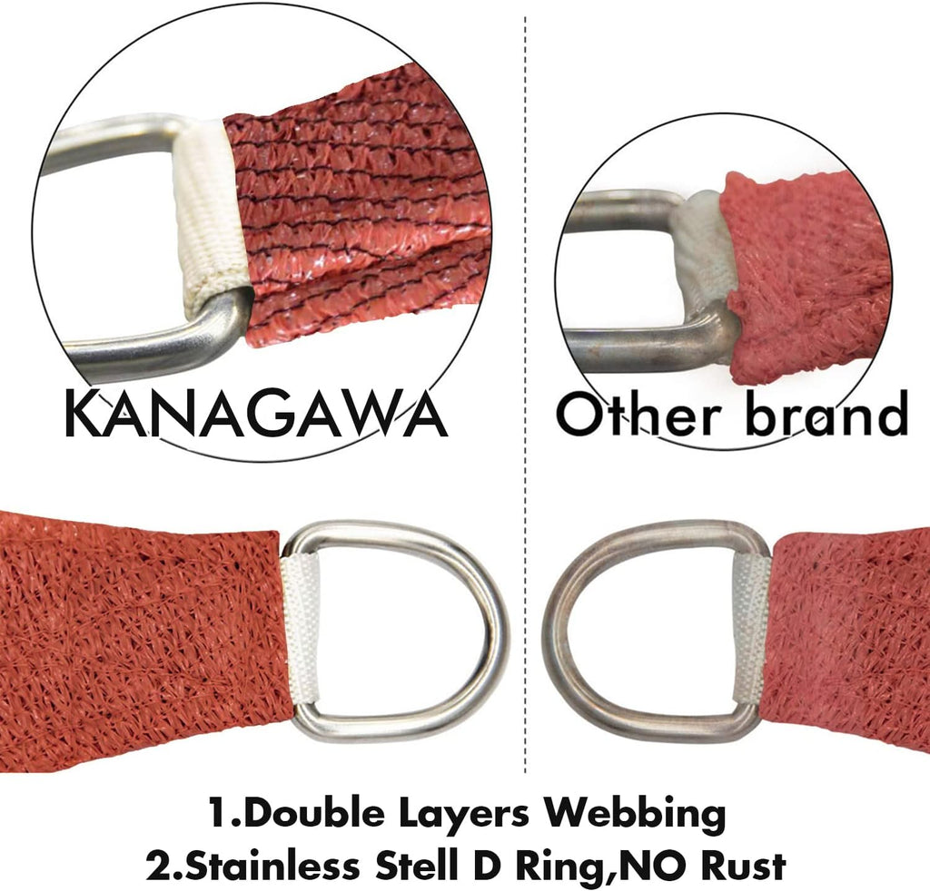 KANAGAWA 20'X22' Rust Red Custom Size Sun Shade Sail Rectangle UV Block Canopy Cover for Patio Backyard Lawn Garden Outdoor (Customized Available)