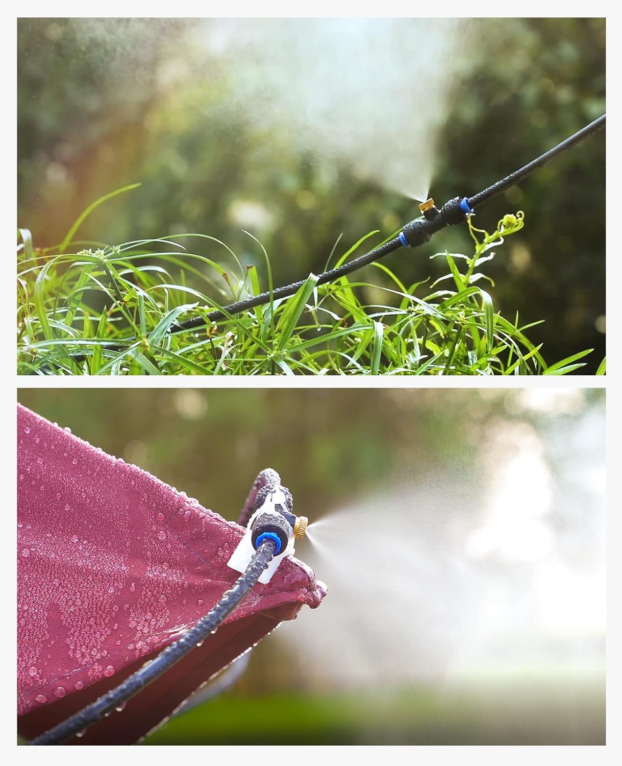 HOMENOTE Misting Cooling System, 26FT (8M) Misting Line + 7 Brass Mist Nozzles + Brass Adapter(3/4") Outdoor Mister for Patio Backyard Garden Greenhouse