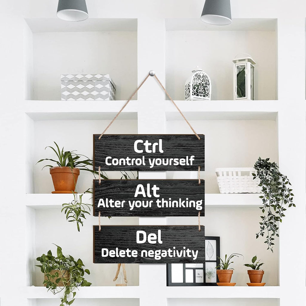 Office Wall Decor Inspirational Wall Art for Motivational Plaques Rustic Wooden Hanging Decor Positive Saying Quote Sign Art for Home Office Living Room(Black)