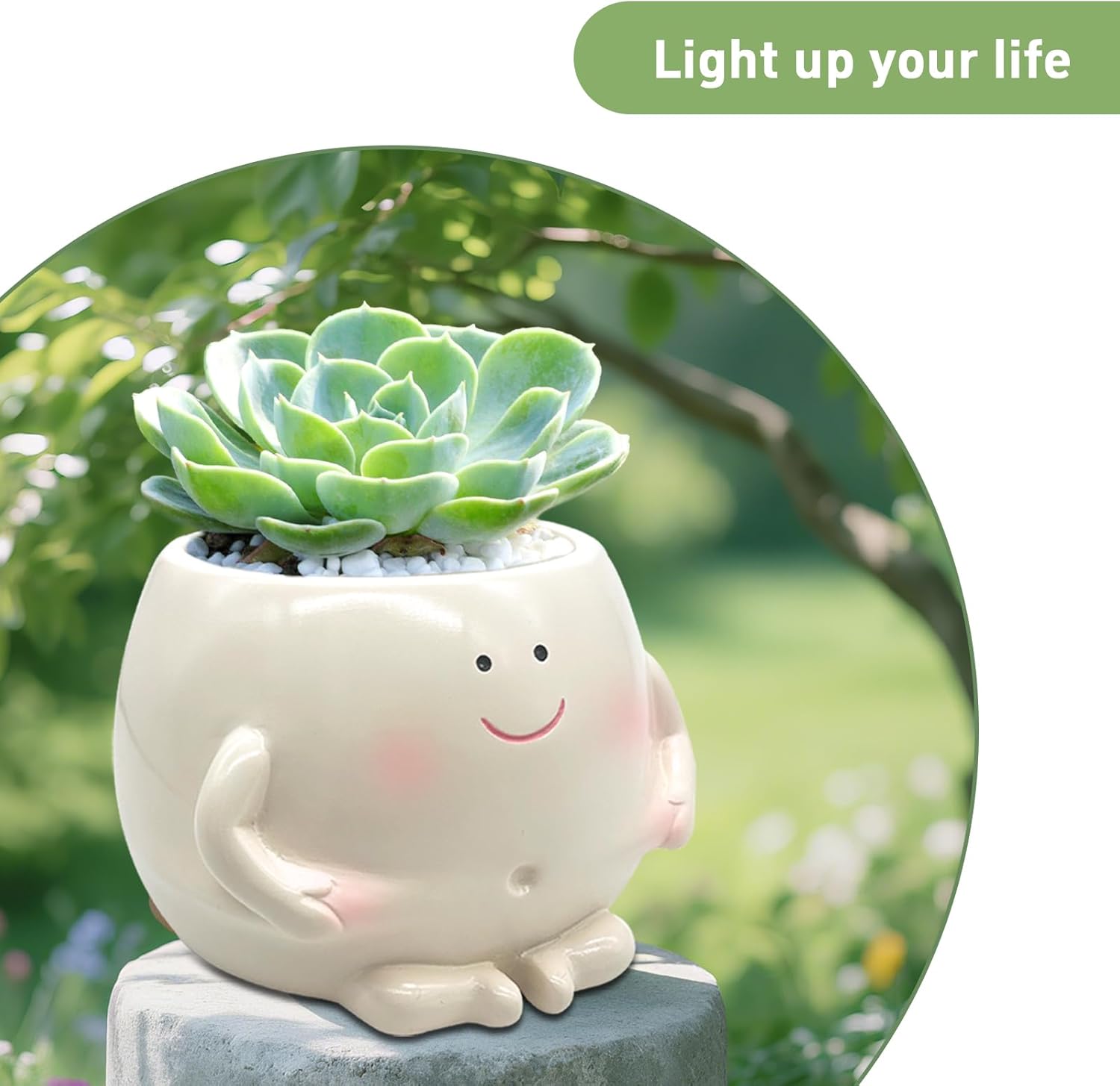 3.5" Smiley Face Planter Pot,Funny Belly Planters Design,with Drainage Hole Resin Cute Plant Pot,for Indoor Outdoor Plants