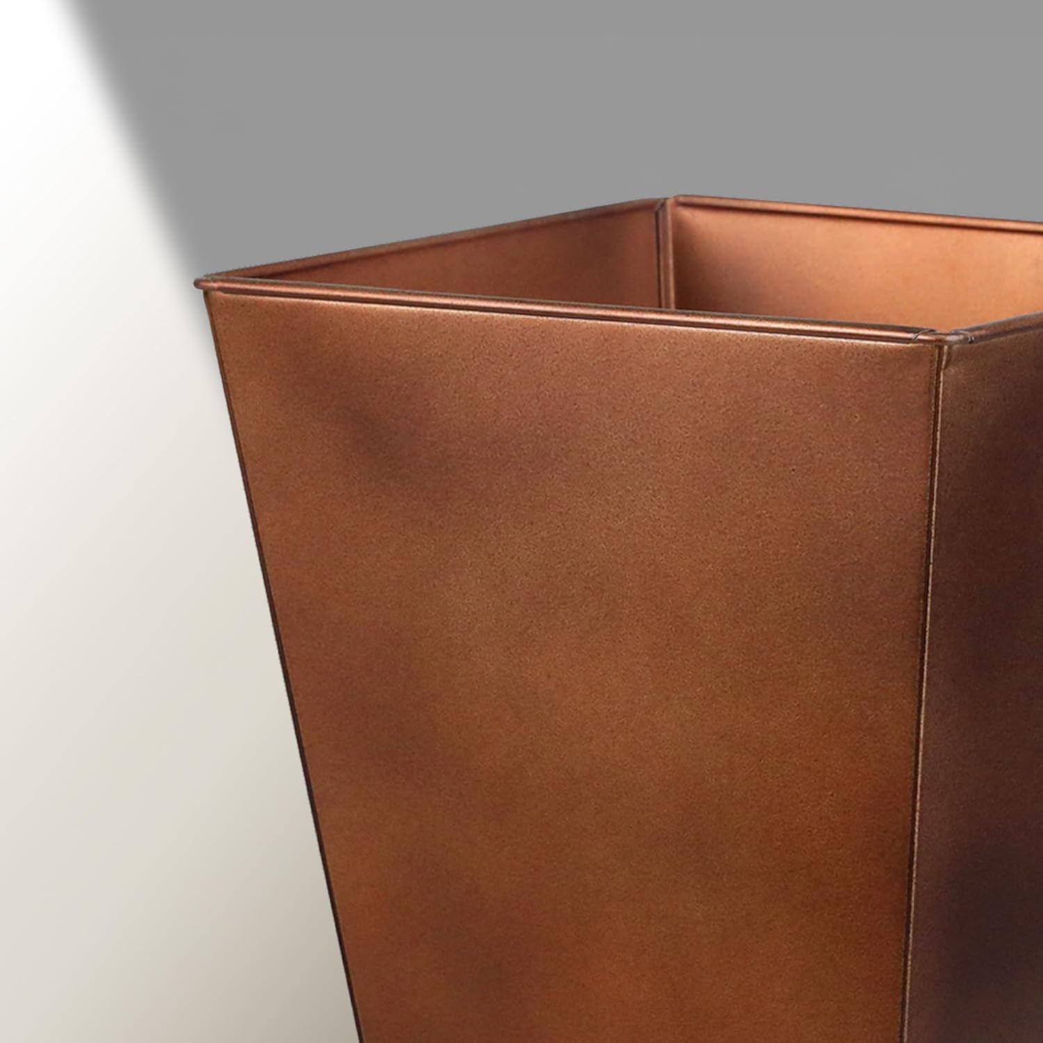 KOL 18''H. Metal Planter with Drainage Hole, Set of 2, Galvanized Steel Planter Pots for Indoor & Outdoor Use, Decorative Flower Plant Pots for Front Porch, Patio, Deck - Rust Color