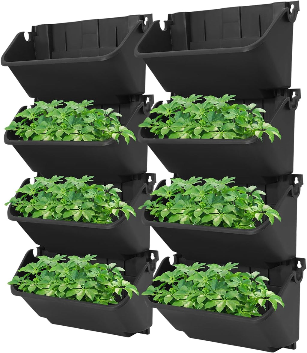 24 Pack Vertical Garden Planter,13 inch Wall Mounted Planter for Patio Indoor Outdoor Decor, Garden Self Watering Pot Balcony Plant Vegetable Fruit Herb Hanging Pocket Holder Flowerpot(Black)