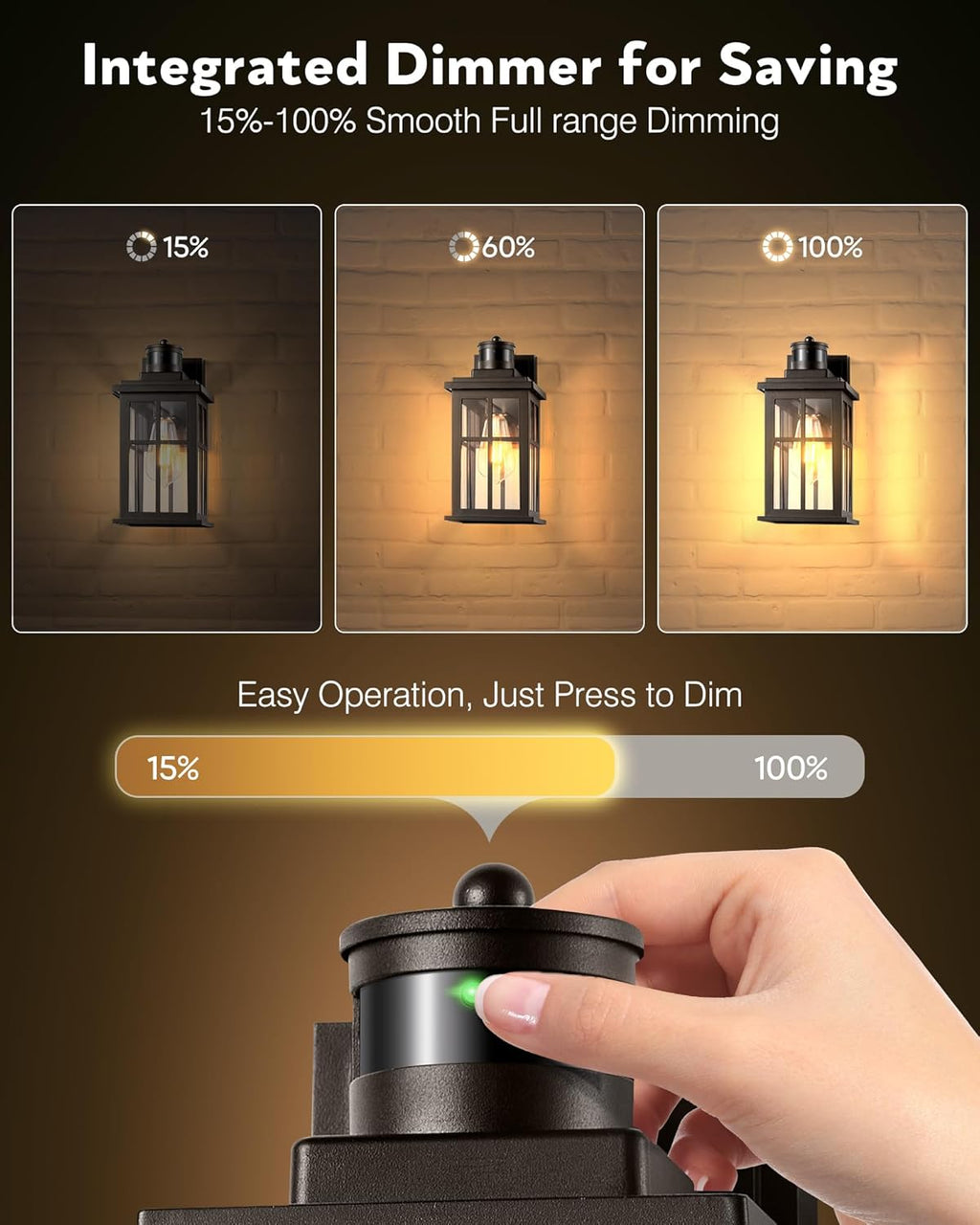 Motion Sensor Exterior Light Fixture, Bronze Dusk to Dawn Outdoor Wall Lights, Waterproof Exterior Lights for House, Porch, Doorway, Garage, 100% Aluminum