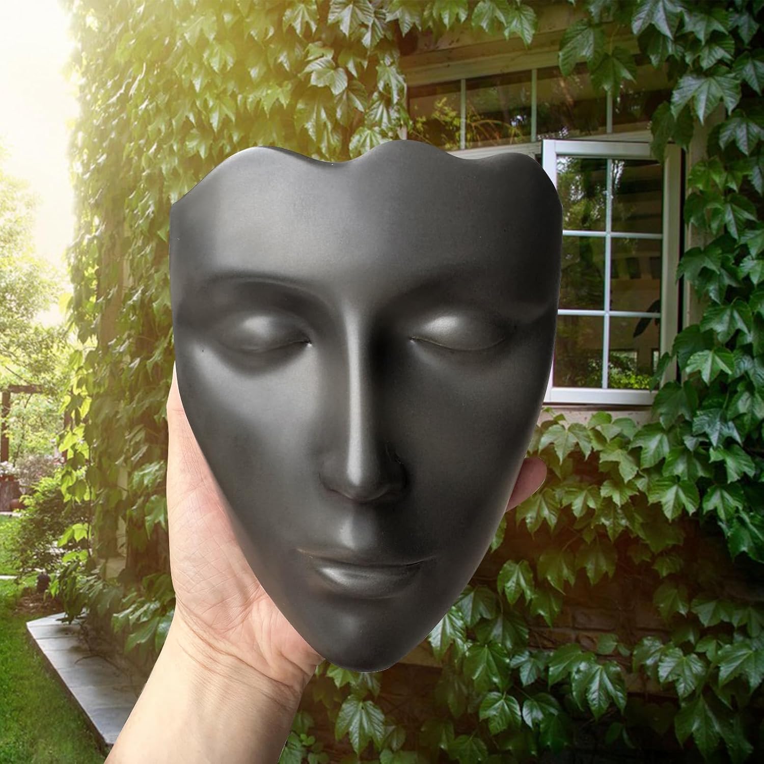 Face Vase,Ceramic Female Form Vase,Modern Sculpture Planter Pot,Human Face Dried Flower Shaped Vase,Wall Hanging Plant Pot for Home Decor Centerpieces, Office or Outdoor Hanging Decor