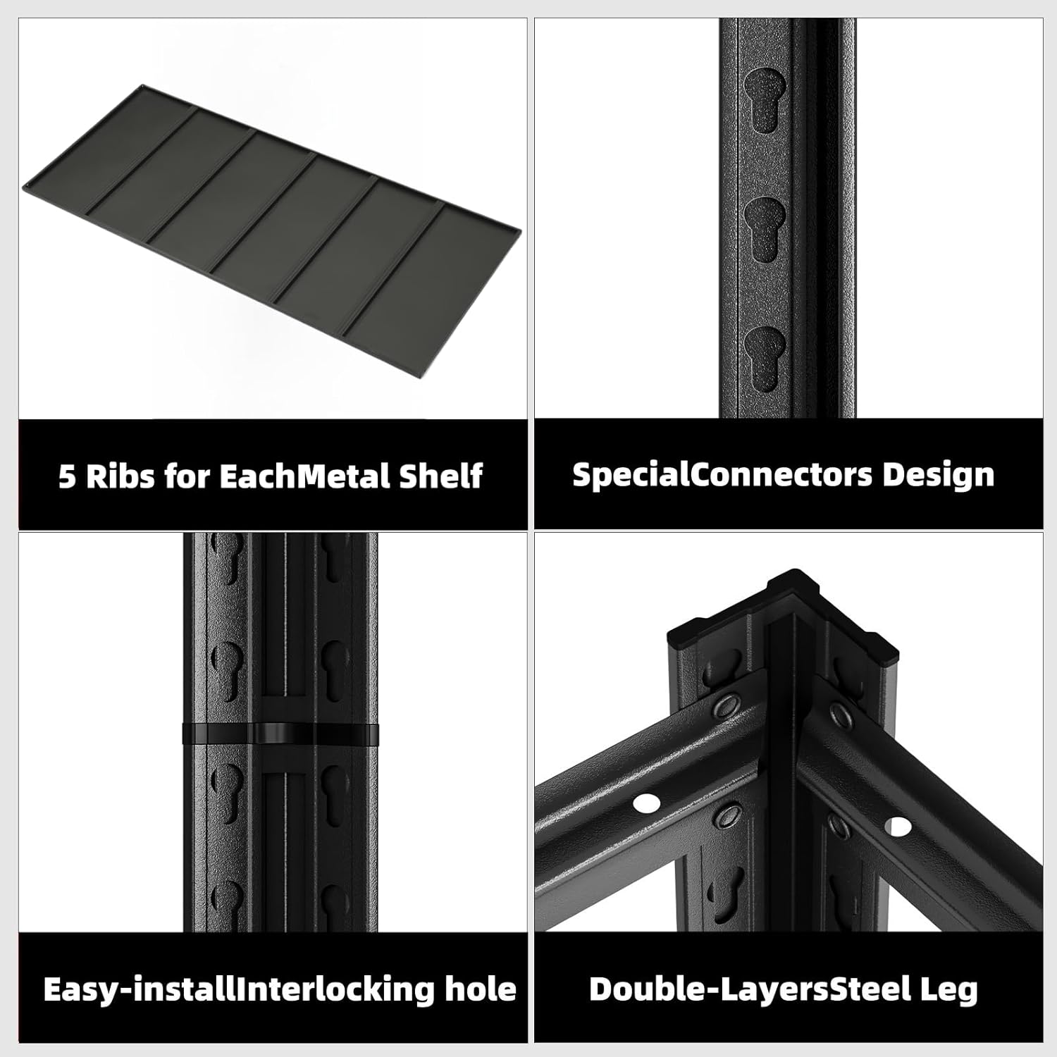 84“H Garage Shelving Heavy Duty Storage Shelves 3500 LBS Adjustable Metal Shelving Uints and Storage for Garage,Warehouse,School,Commercial,Business, 62 "W x 24 "D x 84 "H