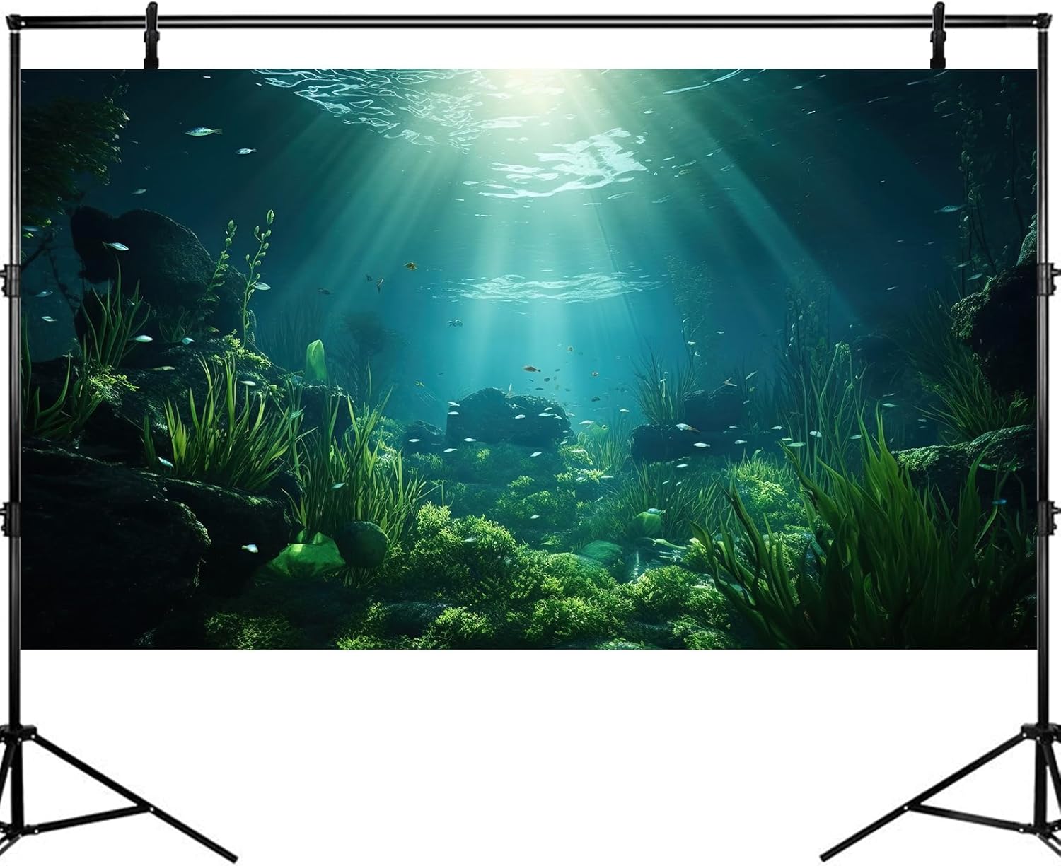 Underwater Fish Tank Background Under The Sea Aquarium Background Ocean Floor Aquatic Plants Fish Tank Backgrounds Deep Sea Sunray Tropical Aquarium Fish Reptile Tank Backgrounds 36x20in