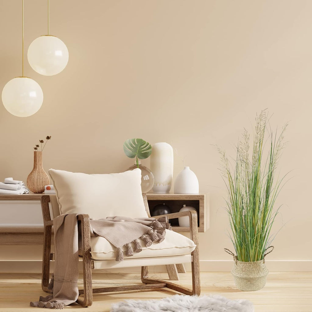 Artificial Plant 4ft(47in) Tall Artificial Grass Plant,Faux Plants Indoor Home Decorative Artificial Plants & Flowers in Pot Fake Plant, House Plant Indoor