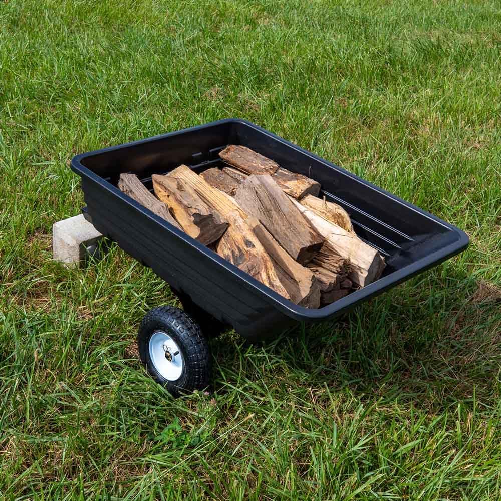 Titan Attachments 400 LB (10 Cu. Ft.) Economy Poly Dump Cart for Lawn Tractor