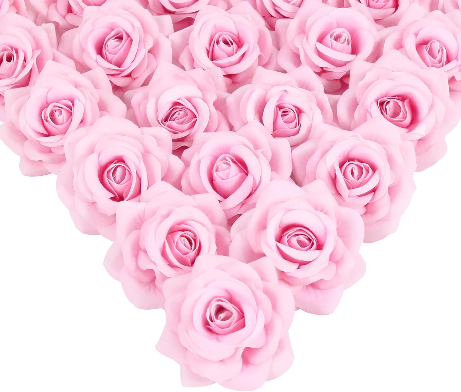 Velvet Rose Artificial Flower 25pcs Fake Pink Rose Flowers Heads Faux Silk Flowers Heads for DIY Wedding Home Party Baby Shower Decor(Pink)