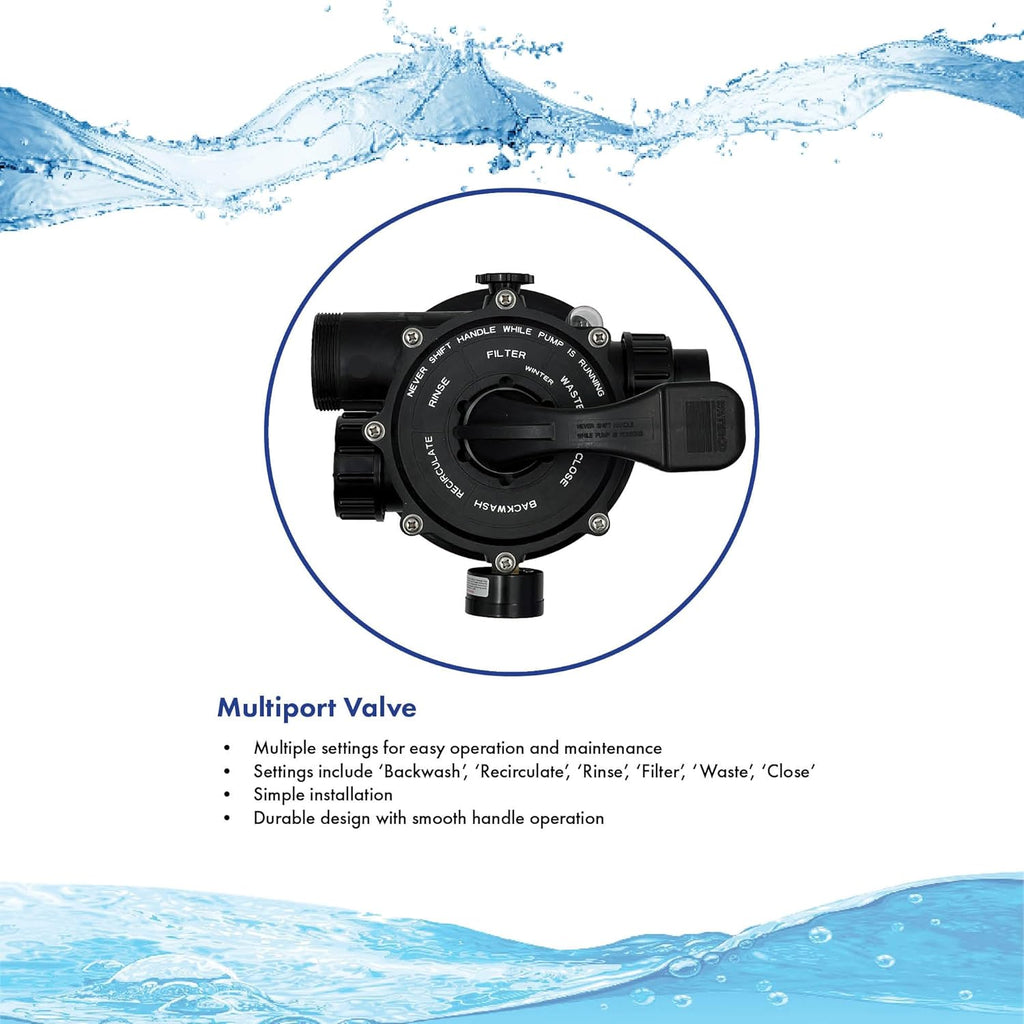 HALF OFF PONDS Simply Clear Koi Pond Filter System with 2HP Blower – Filters Ponds Up to 1,500 Gallons – Bio Comb Media, 6-Way Valve, Pressure Gauge – Mechanical & Biological Filtration