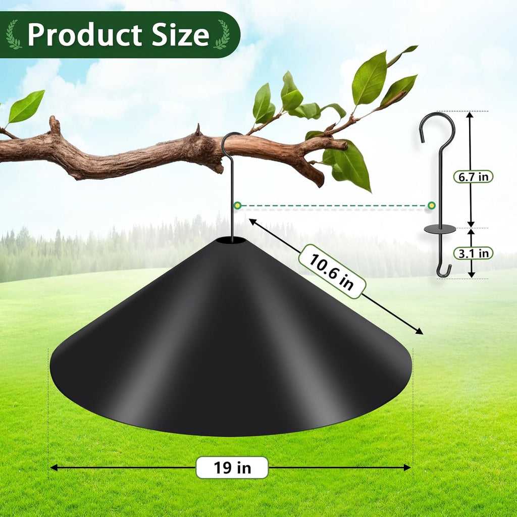 Gtongoko 19 Inch PP Squirrel Baffle for Protect Outside Hanging Mounted Bird Feeder or Bird House Squirrel Proof for Shepherd Hooks Black 1 Pack