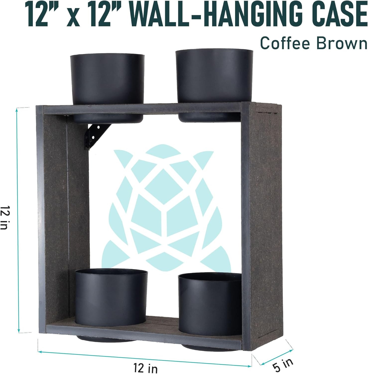 Urban Garden Decor with Pots Included, Hanging Planters for Indoor Outdoor Plants, Hanging Flowerpots, Wall Hanging Plant Holder Window Plant Shelves (Coffee Brown, Combo)