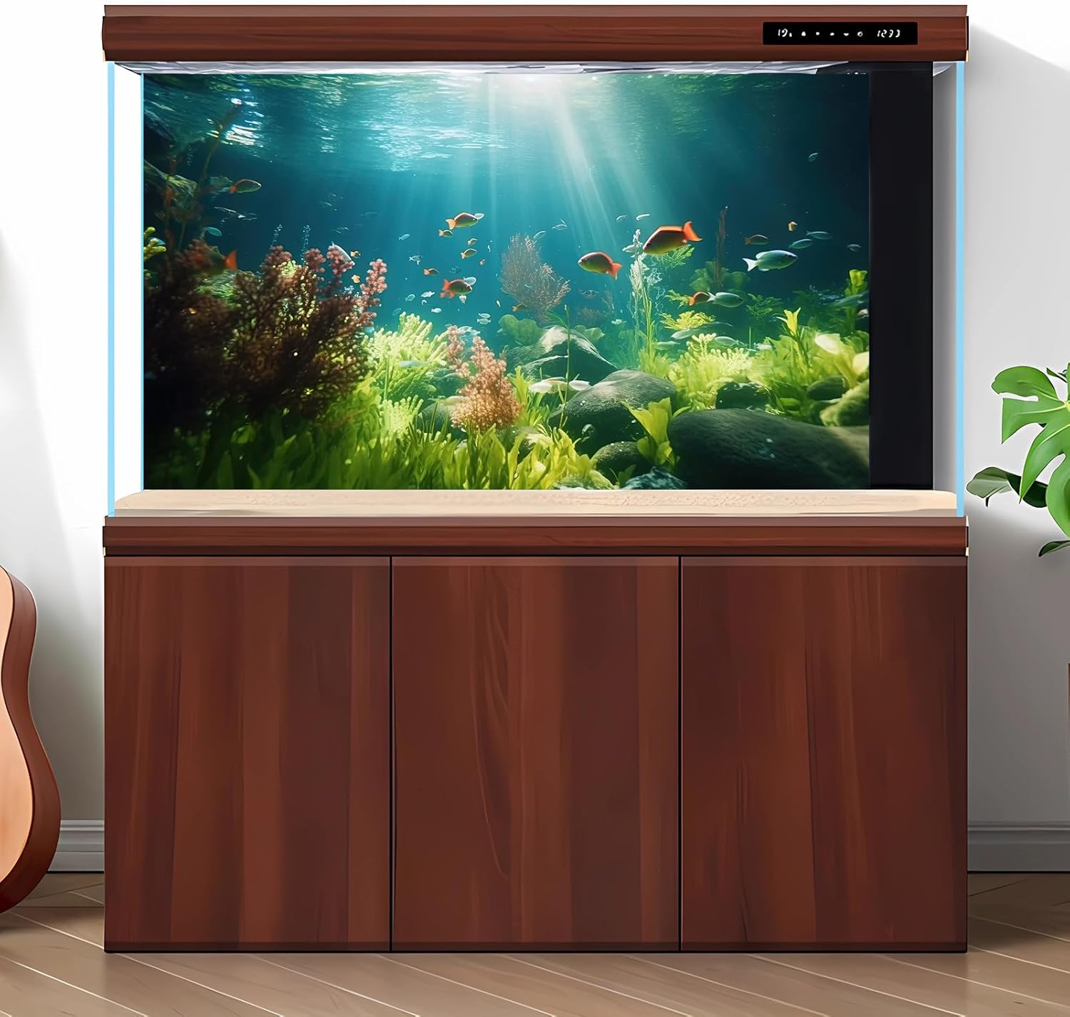 Fish Tank Background Underwater Aquarium Background Under The Sea Aquatic Plants Fish Tank Backgrounds Ocean Floor Rock Terrarium Wallpaper Tropical Fish Aquarium Reptile Tank Backgrounds 48x18in