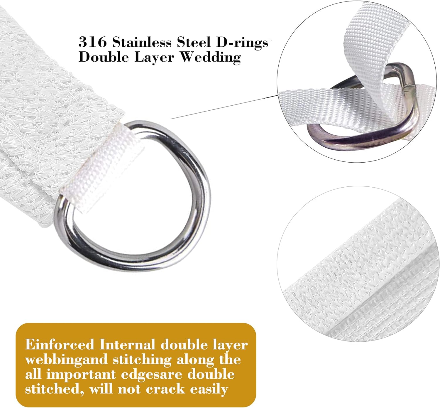 19' x 21' White Rectangle Sun Shade Sail SSP1212 Canopy Durable Fabric UV Block Awning,We Make Custom Orders