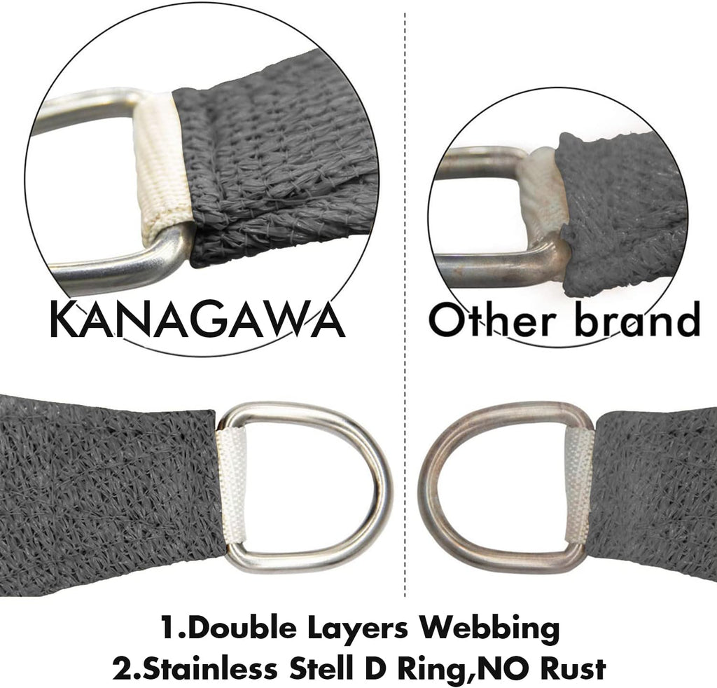 KANAGAWA 10'X16' Dark Gray Custom Size Sun Shade Sail Rectangle UV Block Canopy Cover for Patio Backyard Lawn Garden Outdoor (Customized Available)