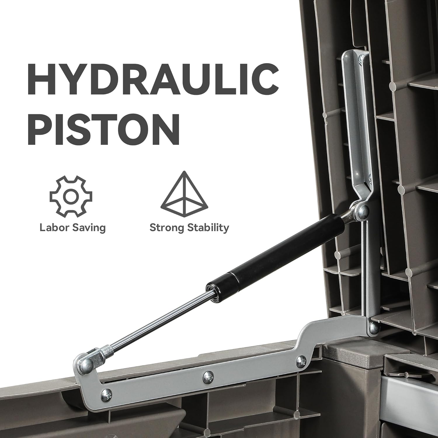 YITAHOME 120 Gallon Outdoor Storage Deck Box with Cushion, Large Resin Patio Storage for Outdoor Pillows, Garden Tools and Pool-Supplies, Waterproof, Lockable (Taupe)