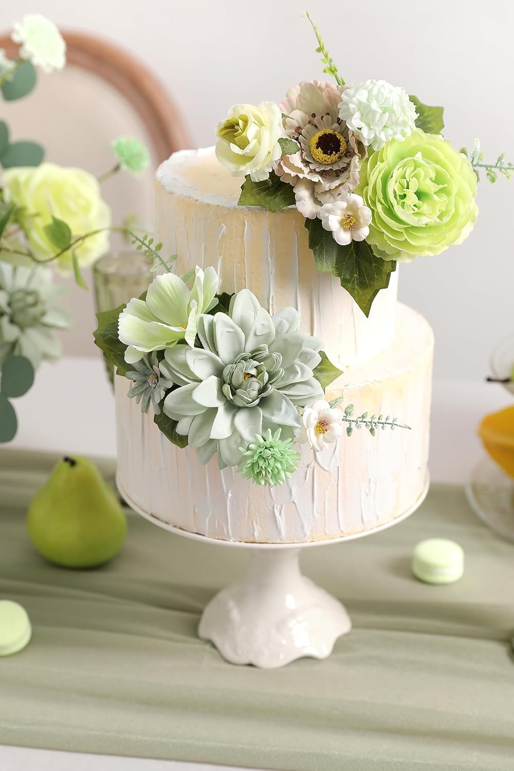 YYHUAWU Faux Flower Heads Mini Artificial Flower Heads Fake Peony Daisy Rose Flowers Multicolor Small Silk Daisy Flower Heads for Craft Garland Wedding Party DIY Home Decoration